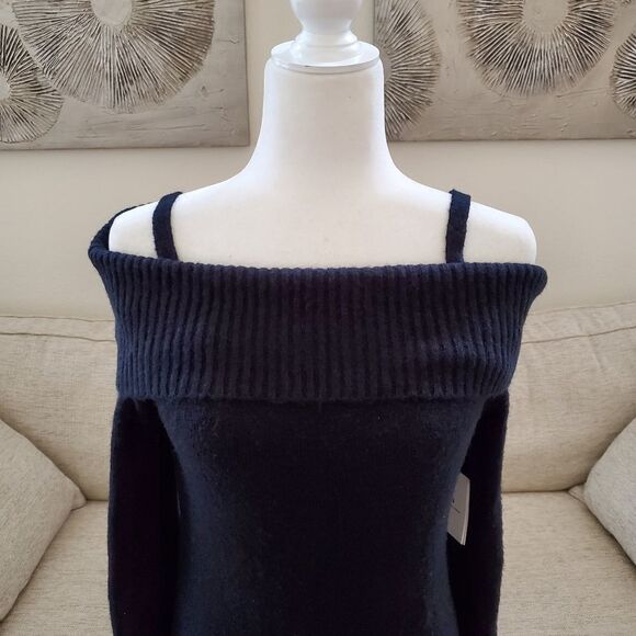 Something Navy Cold Shoulder Sweater Dress - Picture 5 of 13